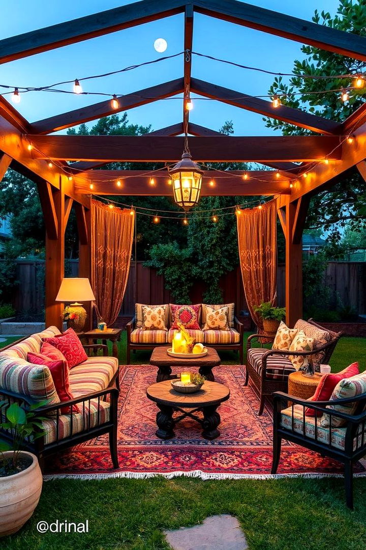 Boho Chic Pergola Retreat - 22 Patio Pergola Ideas