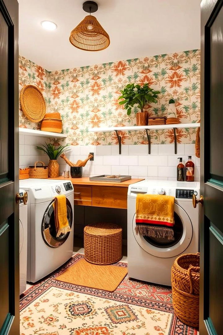 Boho Inspired Designs - 22 Laundry Room Wallpaper Ideas
