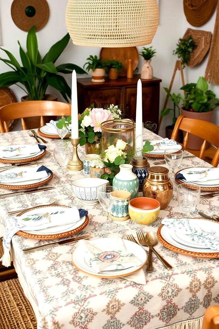 Boho Inspired Table Settings - 22 Colorful Boho Decor Ideas