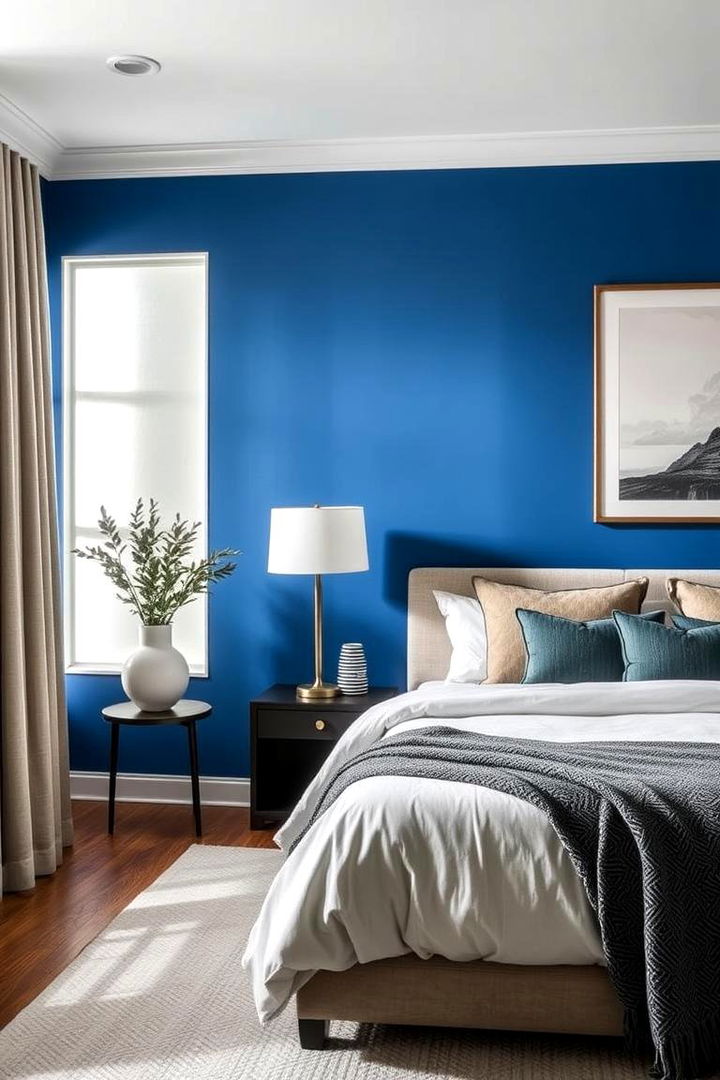 Bold Accent Periwinkle Walls - 22 Periwinkle Bedroom Ideas