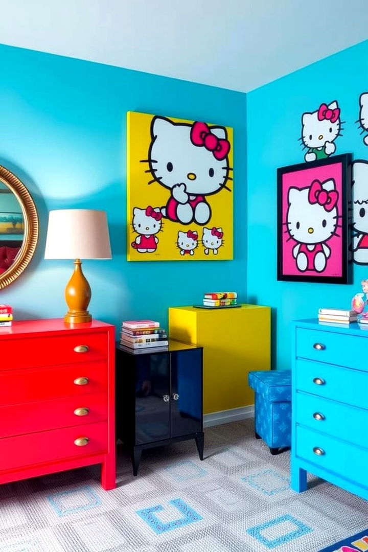 Bold Accent Pieces and Focal Points - 22 Hello Kitty Bedroom Ideas