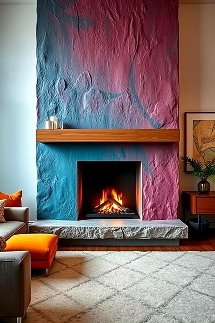 Bold Accent Stucco Finishes - 22 Stucco Fireplace Ideas