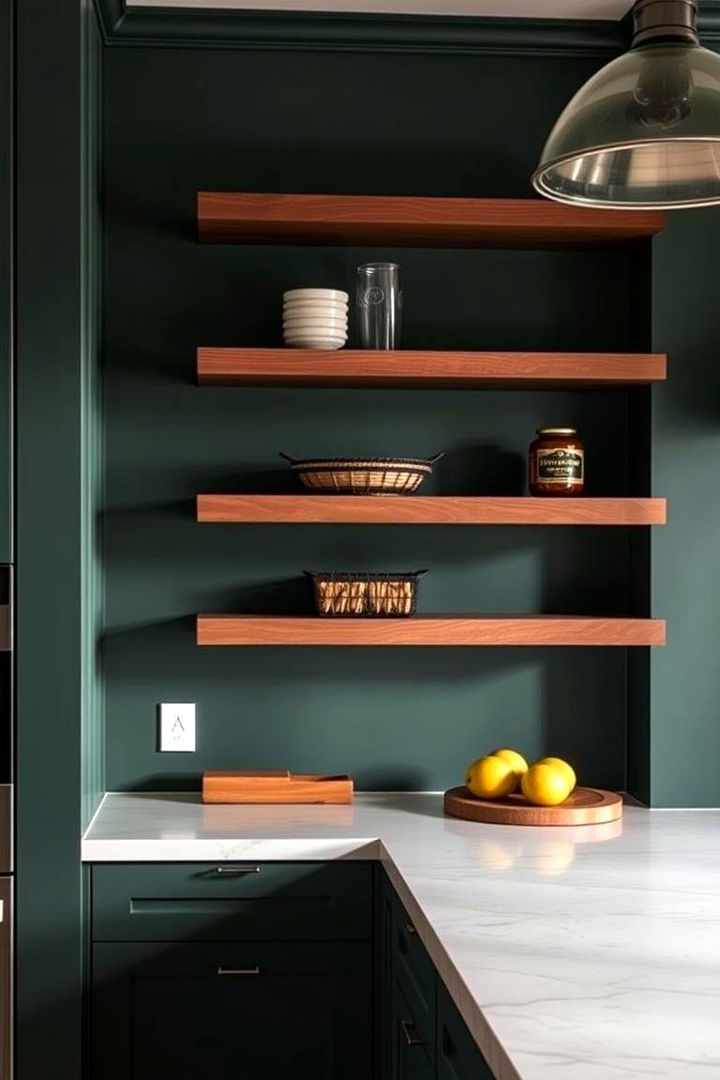 Bold Accent Wall Creation - 22 Green and Brown Kitchen Ideas