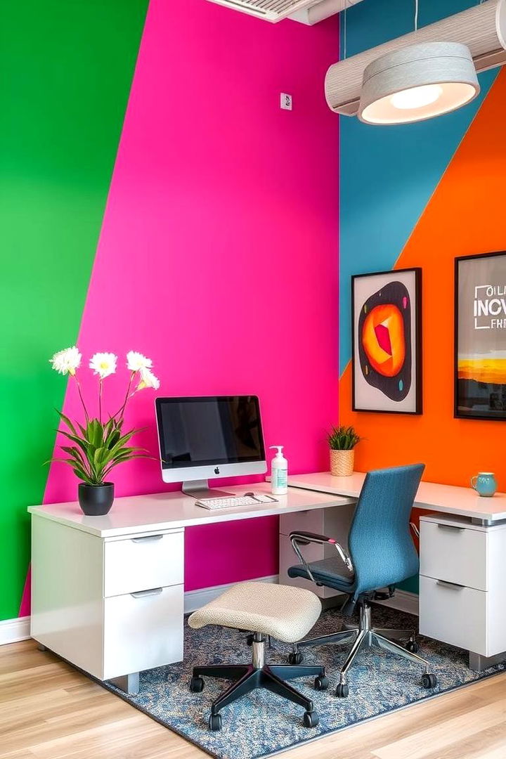 Bold Accent Wall Magic - 22 Home Office Background Ideas