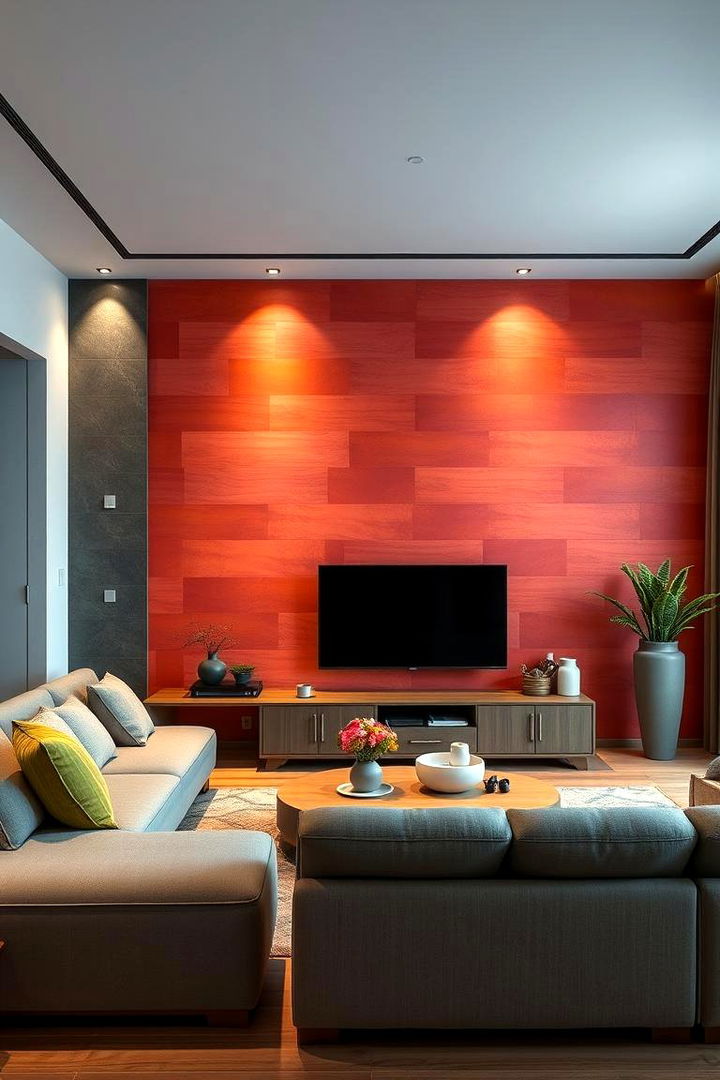 Bold Accent Walls - 22 Korean Living Room Ideas