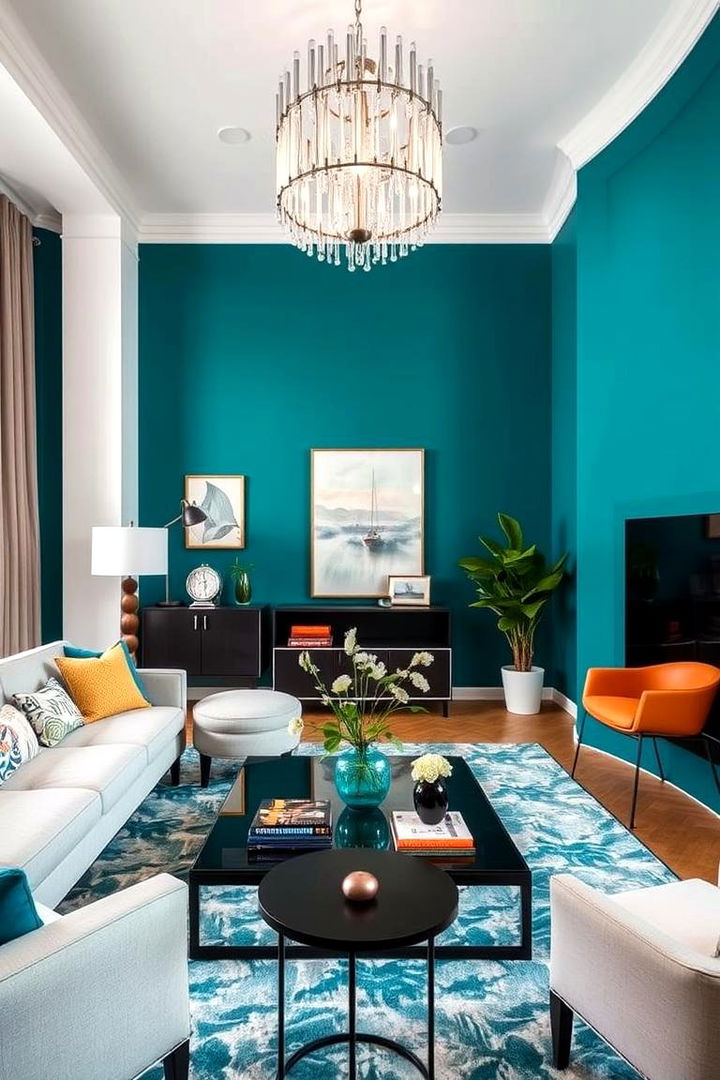 Bold Accent Walls - 22 Preppy Living Room Ideas