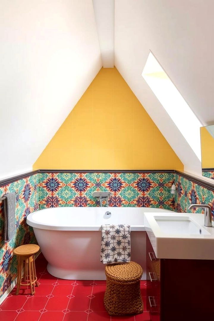 Bold Accent Walls - 22 Attic Bathroom Ideas