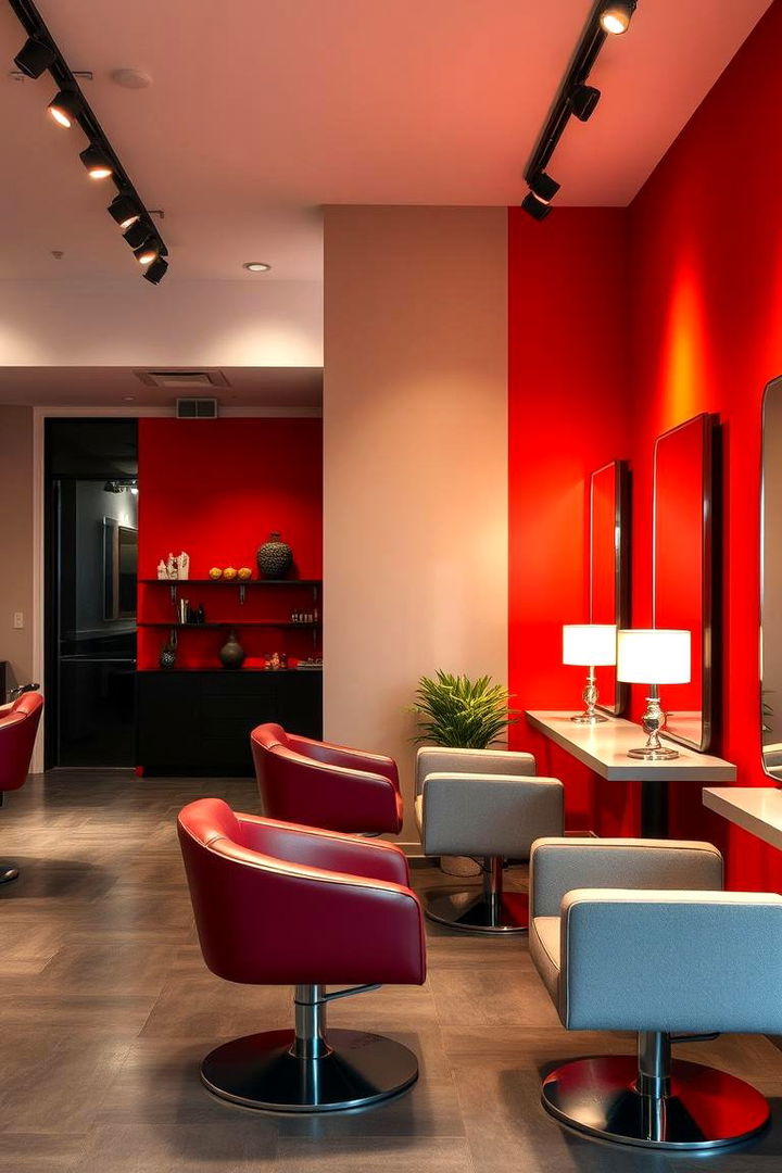 Bold Accent Walls - 22 Small Salon Interior Design Ideas