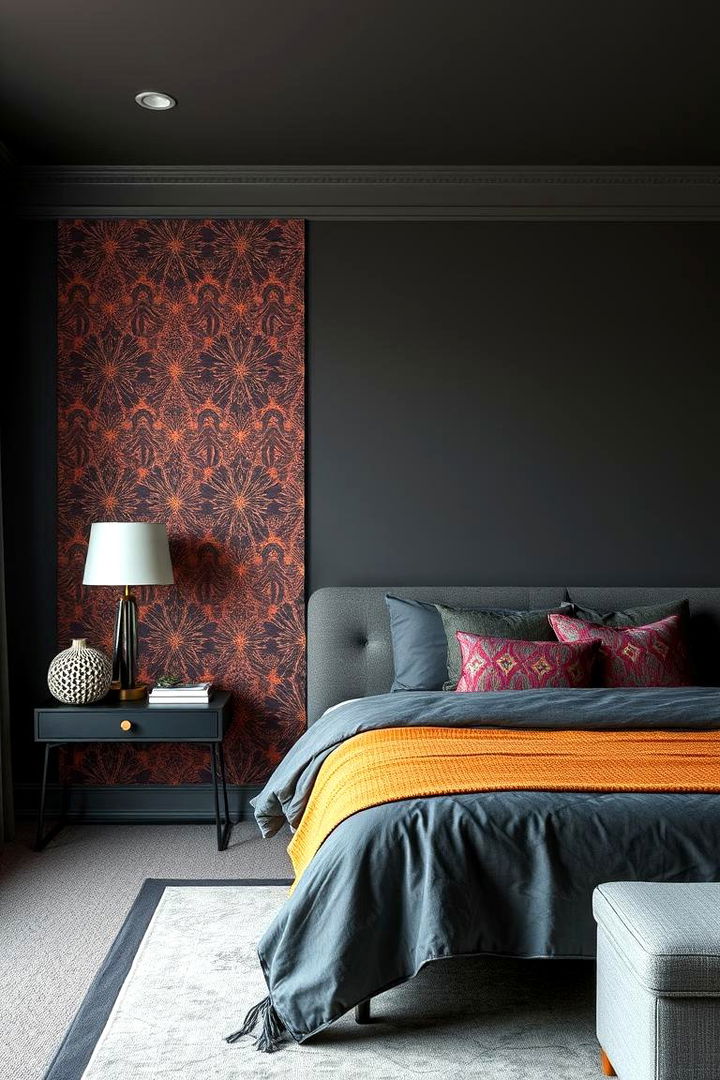 Bold Accent Walls - 22 Dark Grey Bedroom Ideas