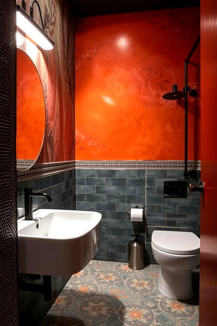 Bold Accent Walls and Textures - 22 Large Bathroom Ideas