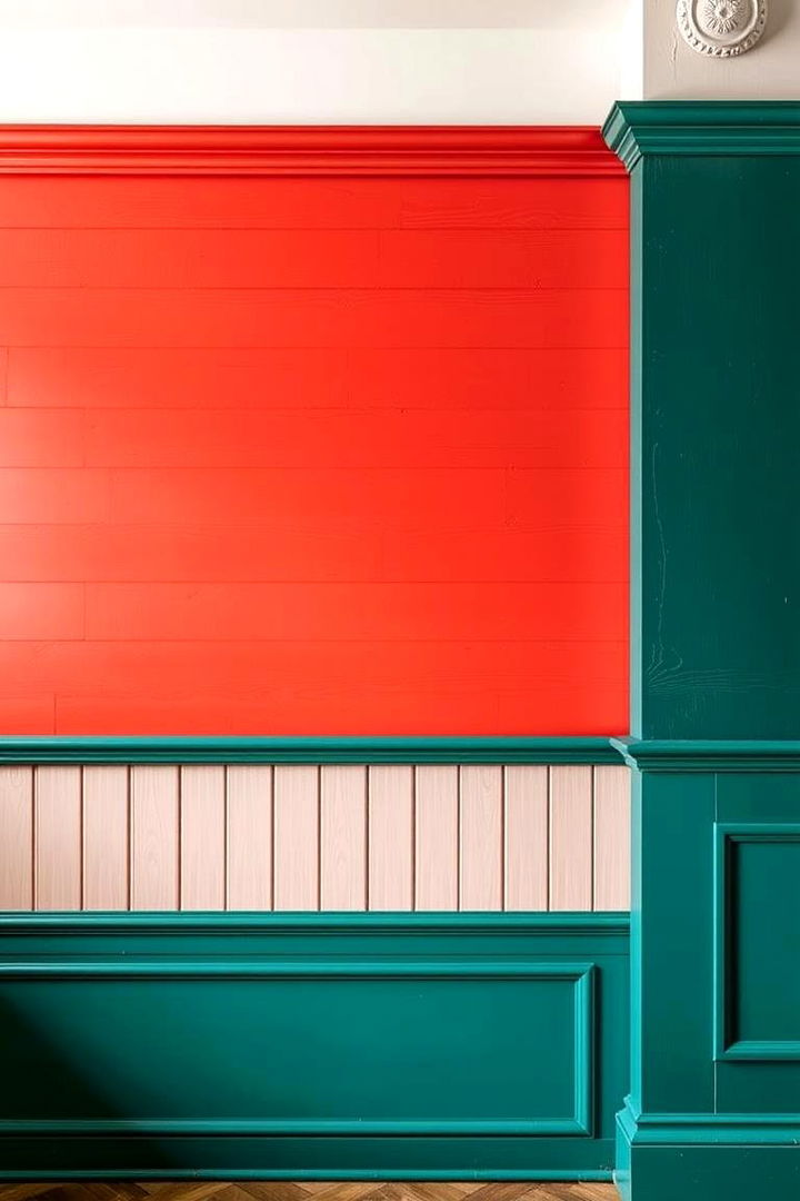 Bold Accent with Beadboard Paneling - 22 Beadboard Wall Ideas