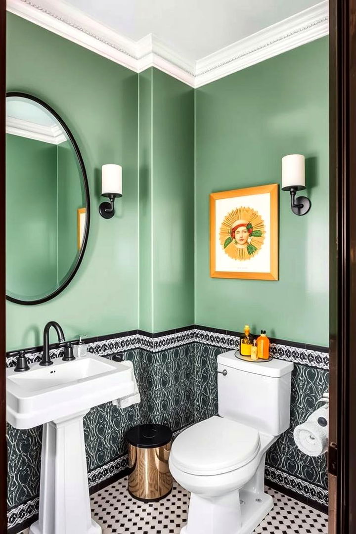 Bold Accents in Sage Interiors - 22 Sage Green Bathroom Ideas