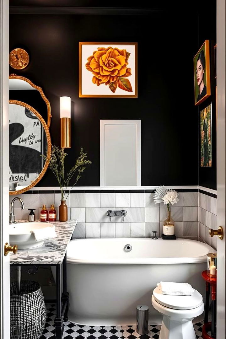 Bold Accents - 22 Black and White Bathroom Ideas