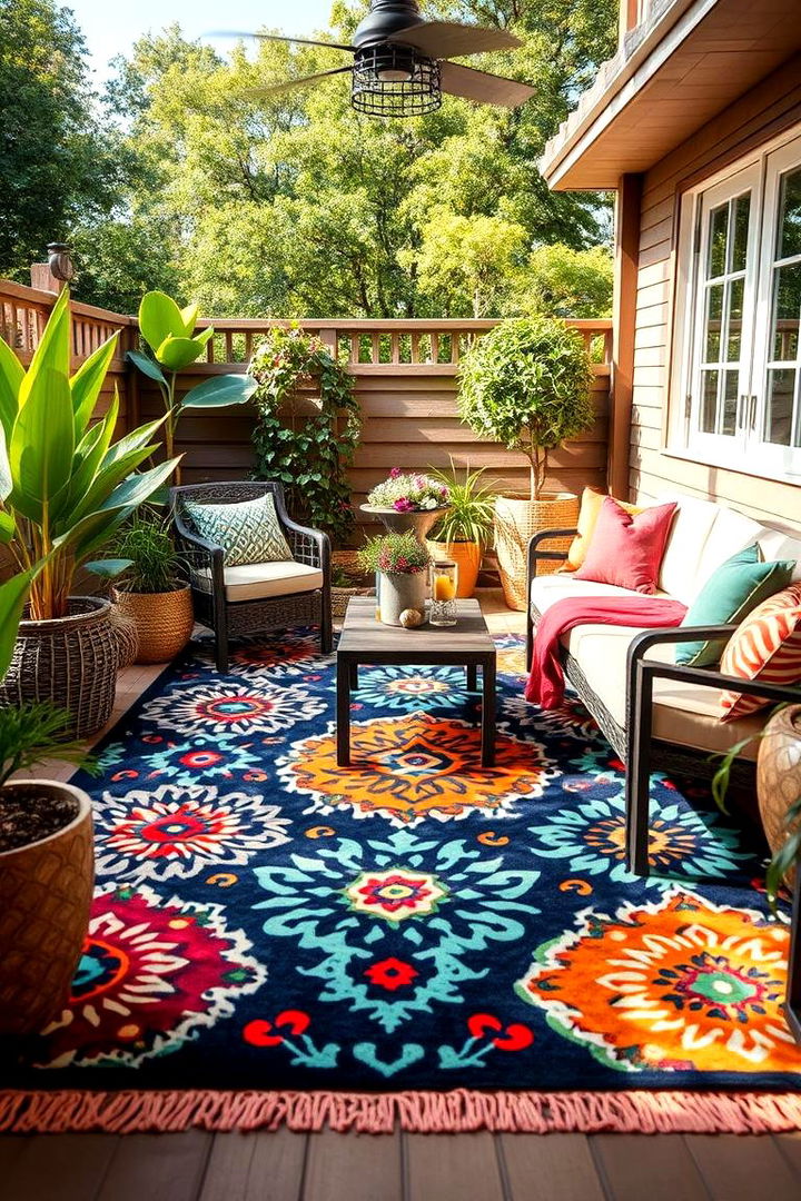 Bold Area Rugs - 22 Patio Decor Ideas