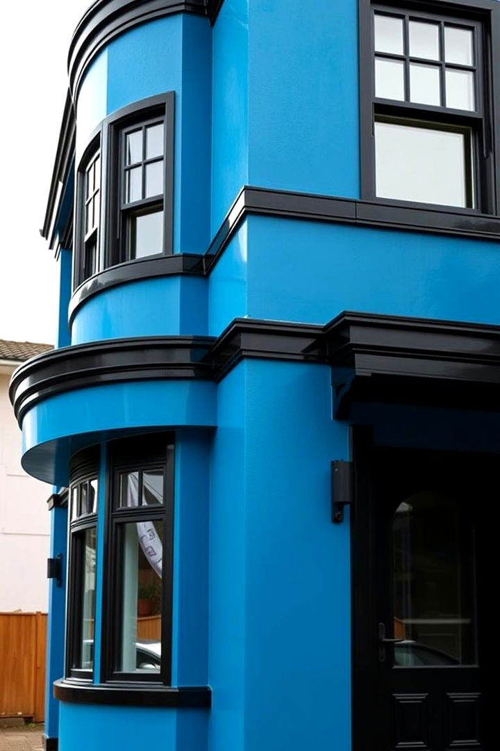 Bold Art Deco Inspirations - 22 Blue House With Black Trim Ideas