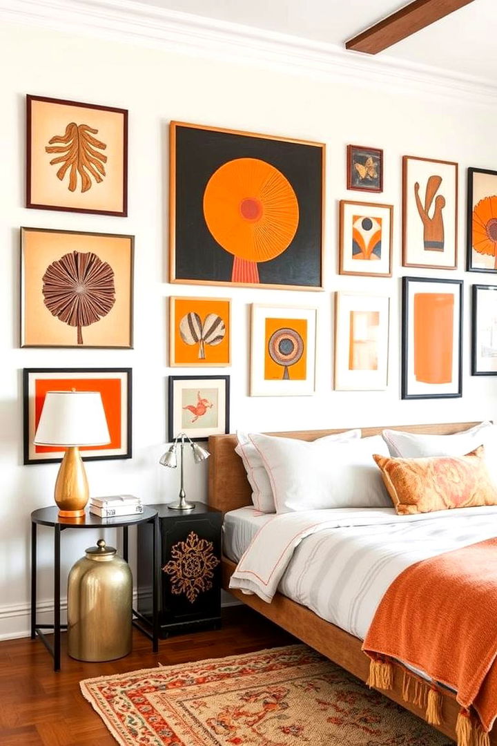 Bold Art and Decor with Orange Accents - 22 Burnt Orange Bedroom Ideas