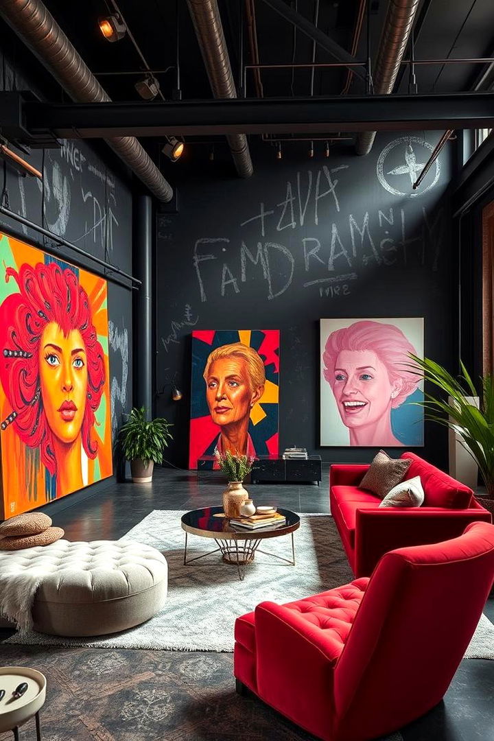 Bold Artistic Statements - 22 Loft-style Living Room Ideas