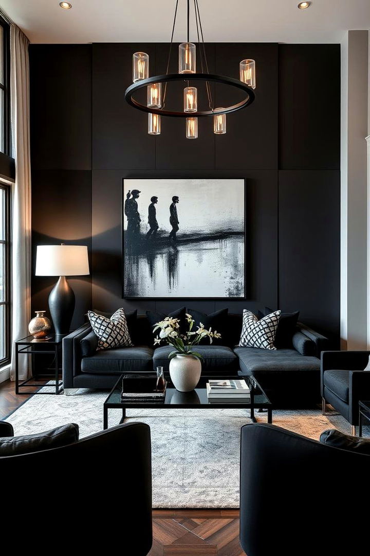 Bold Black Elegant Contrast - 22 Living Room Paint Colors