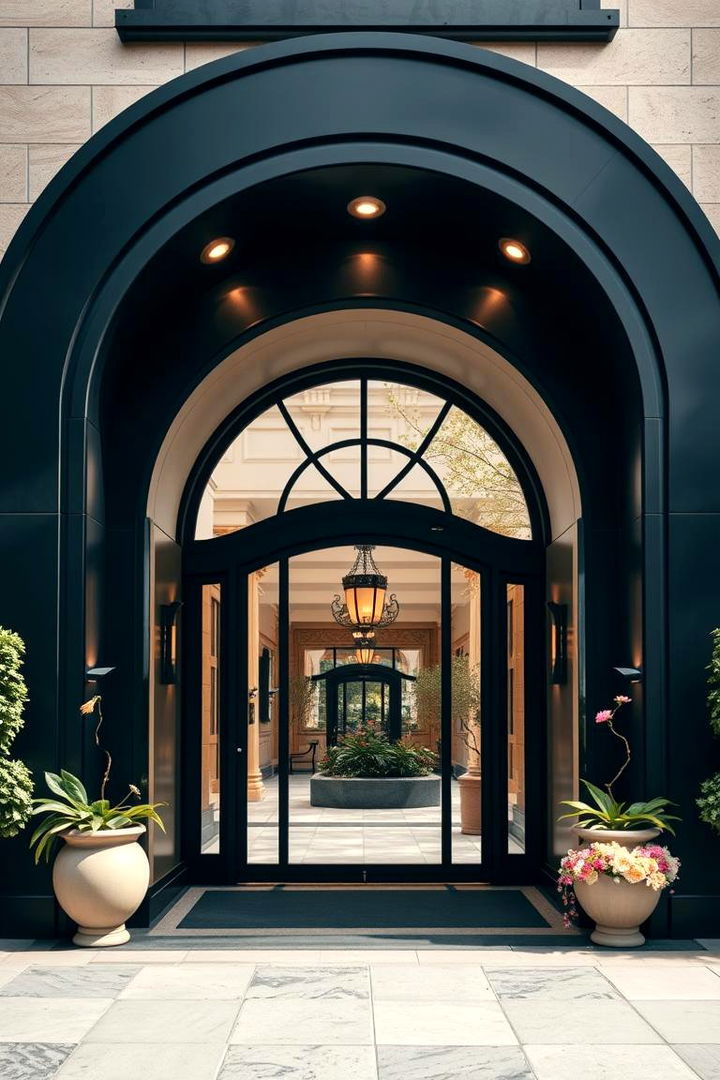 Bold Black Entrance Arch - 22 Black-Themed Wedding Ideas