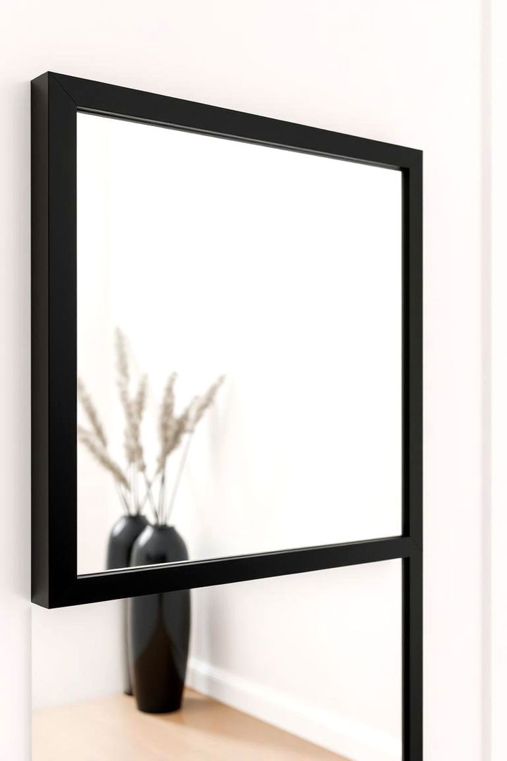 Bold Black Framed Mirror - 22 Entryway Mirror Ideas