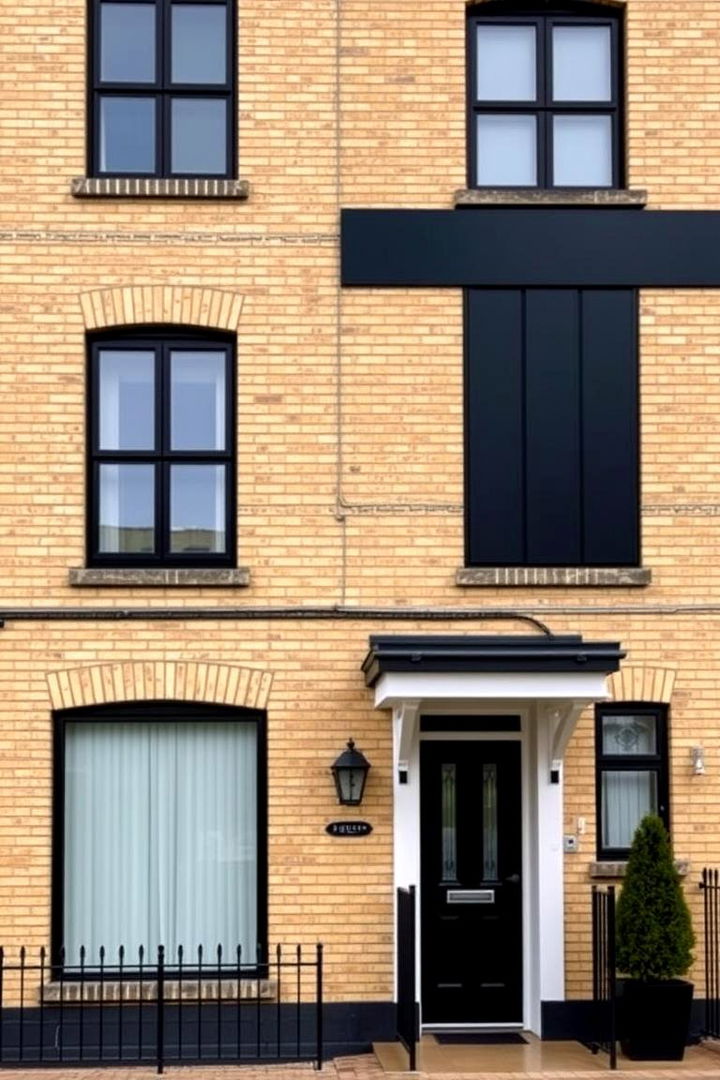 Bold Black and Blonde - 22 Blonde Brick House Color Schemes
