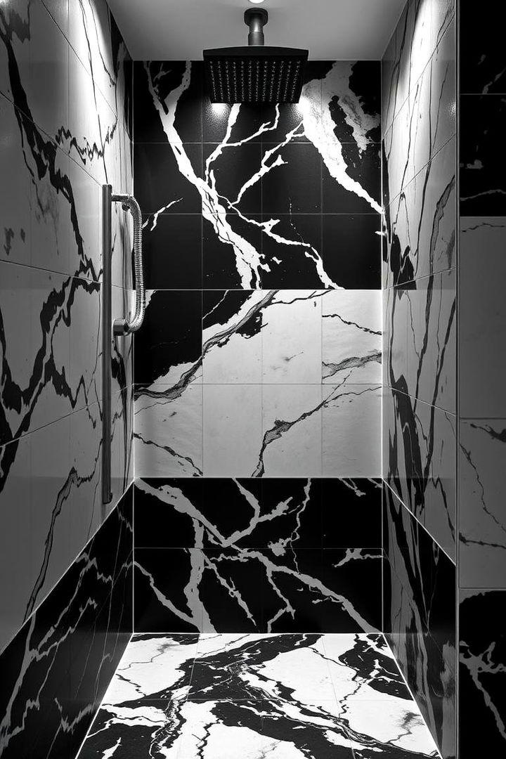 Bold Black and White Contrast - 22 Shower Surround Ideas