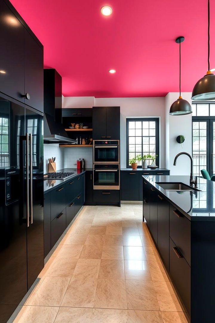 Bold Black with Vibrant Color - 22 Colorful Kitchen Ideas