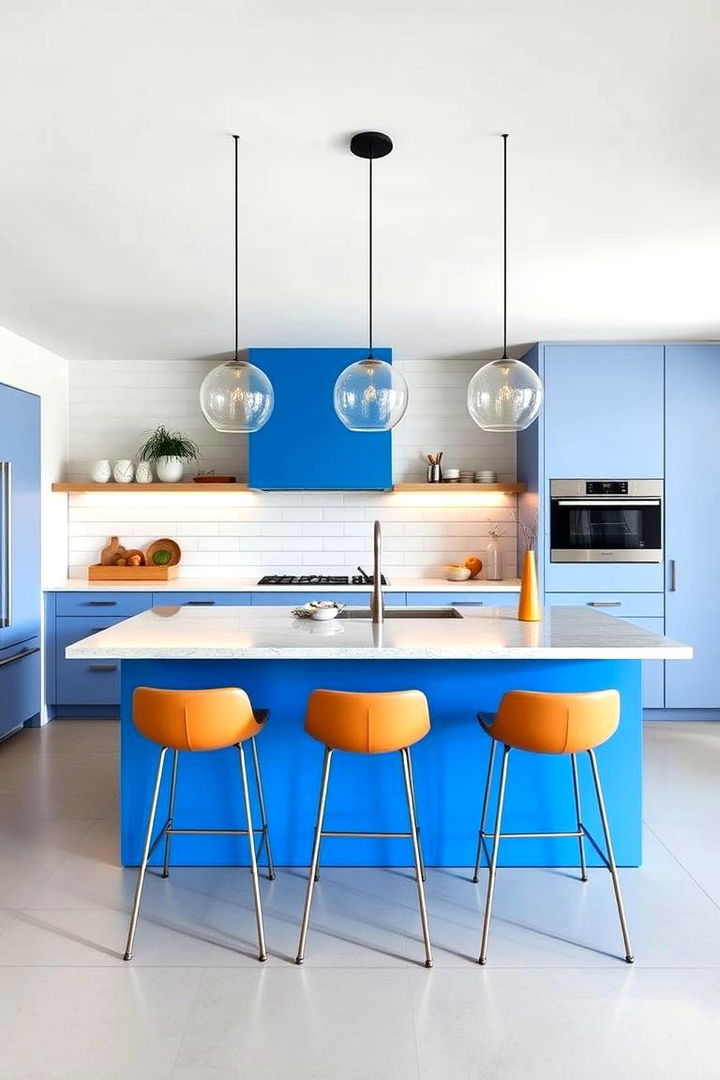 Bold Blue Kitchen Island - 22 Blue Kitchen Ideas