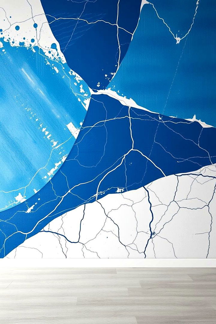 Bold Blue and White Accent Walls - 22 Blue and White Decor Ideas