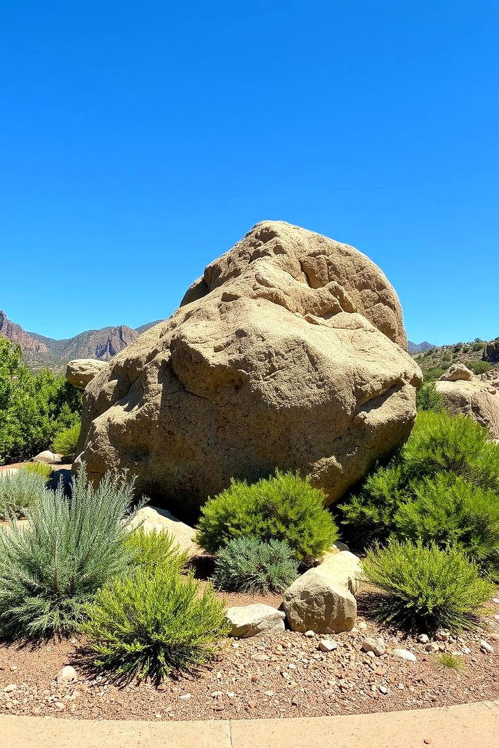 Bold Boulders in Landscaped Walkways - 22 Rock Walkway Ideas