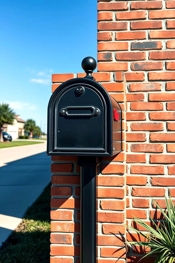 Bold Brick Outlines in Mailbox Art - 22 Brick Mailbox Ideas