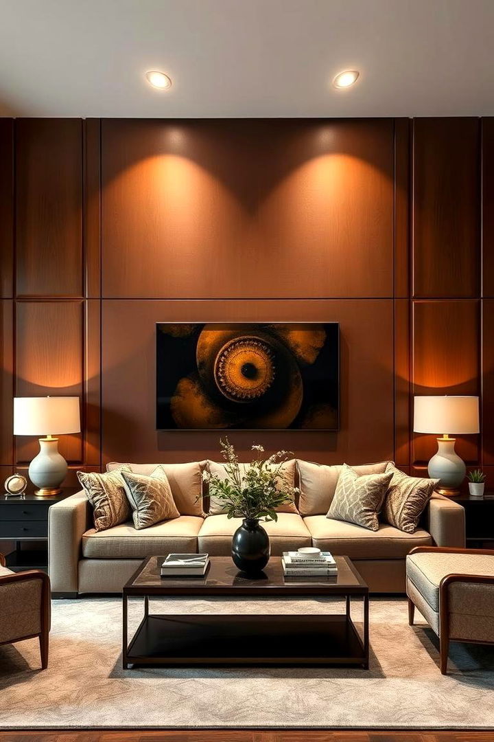 Bold Brown Statement Walls - 22 Brown Living Room Ideas