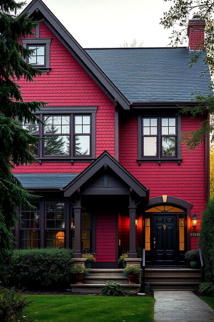 Bold Burgundy Flair - 22 House Siding Colors