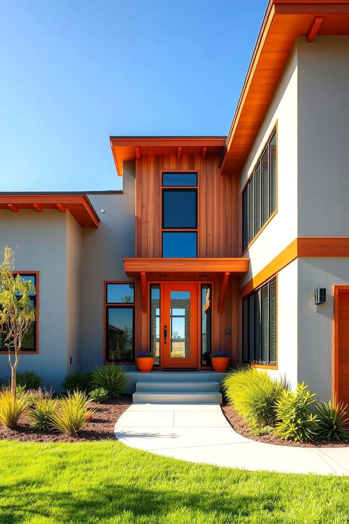 Bold Burnt Orange - 22 Paint Colors for a Modern Black House With Cedar Accents