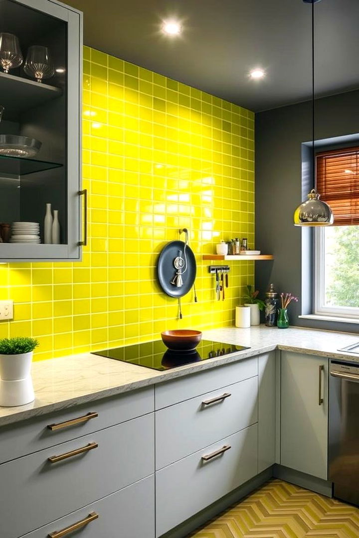 Bold Chartreuse Pinnacle - 22 Kitchen With Green Backsplash Ideas
