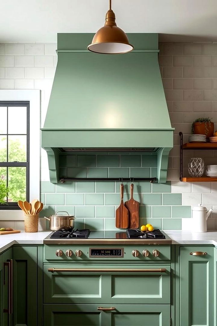 Bold Choice Sage Green Range Hood - 22 Sage Green Kitchen Ideas