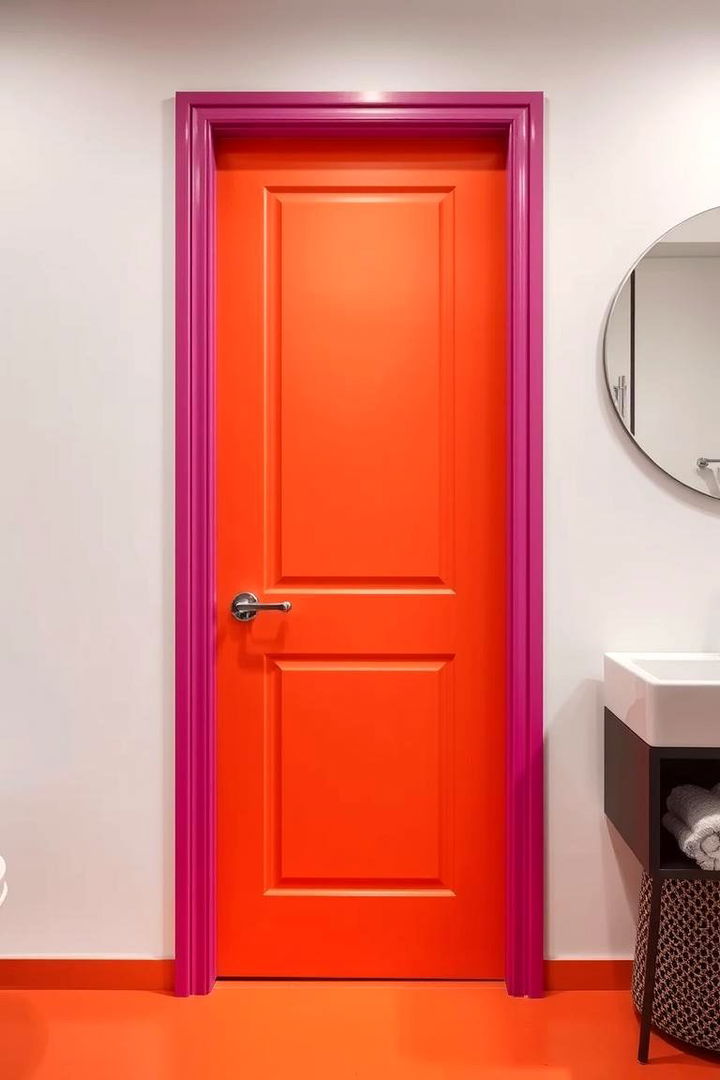 Bold Color Accent Doors - 22 Bathroom Door Ideas