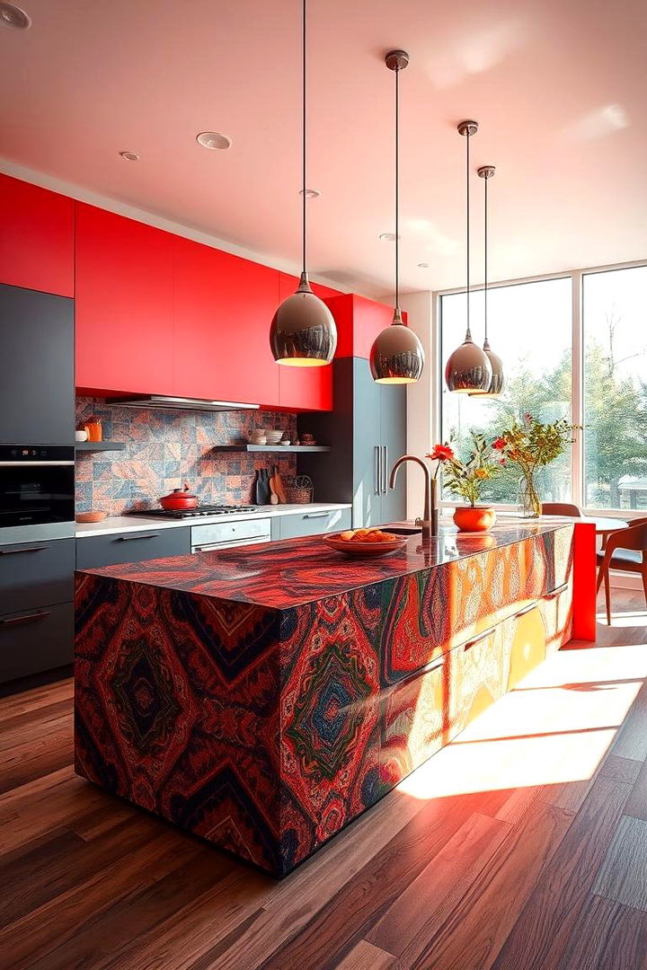 Bold Color Accent Peninsula - 22 Kitchen Peninsula Ideas