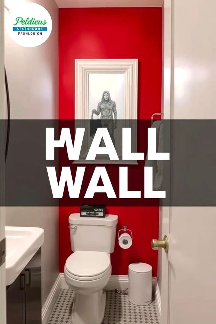 Bold Color Accent Walls - 22 Hall Bathroom Ideas