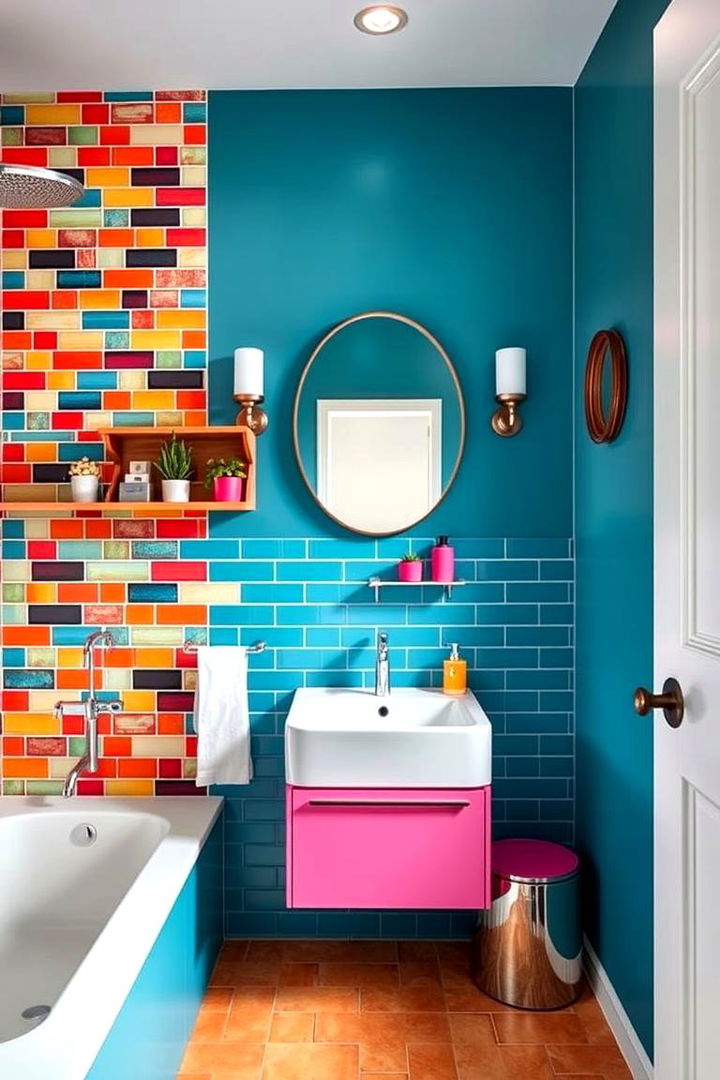 Bold Color Accents - 22 Aesthetic Bathroom Ideas
