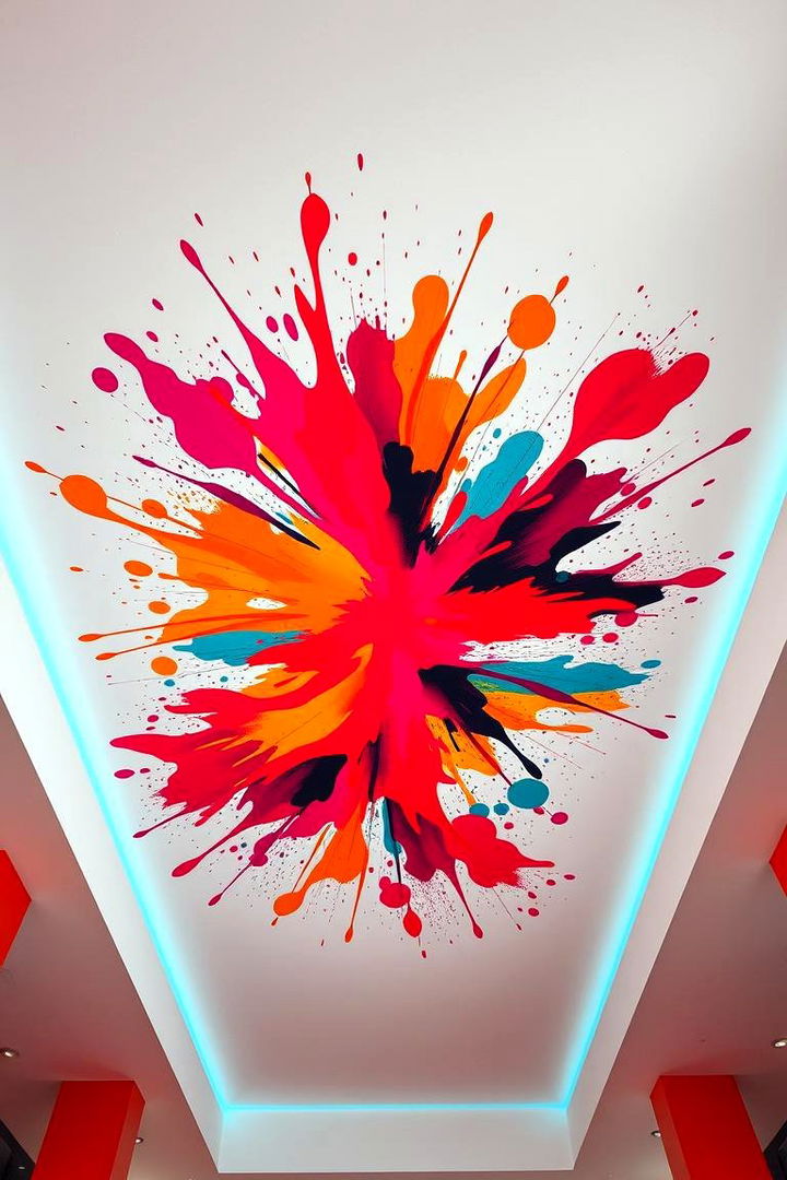 Bold Color Accents - 22 Ceiling Wallpaper Ideas