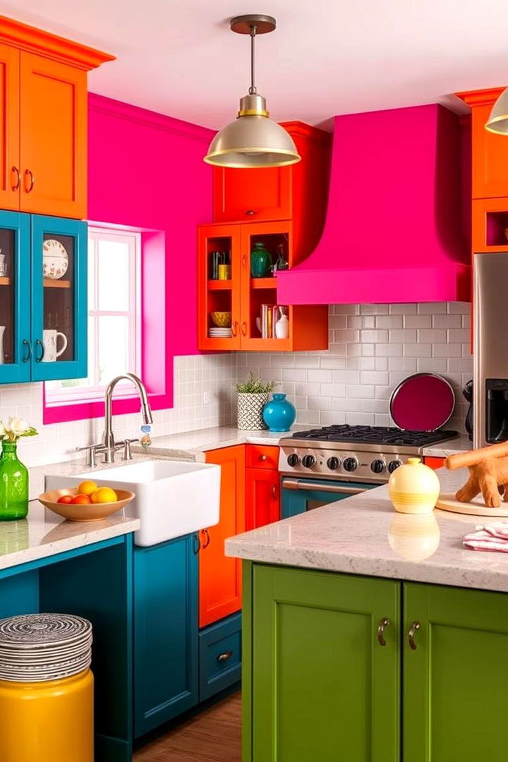 Bold Color Accents - 22 Barndominium Kitchen Ideas