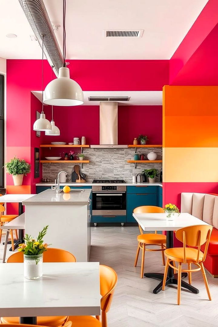 Bold Color Accents - 22 Kitchen Diner Ideas