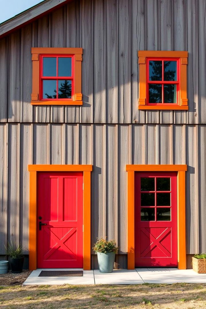 Bold Color Accents - 22 Barn House Exterior Ideas