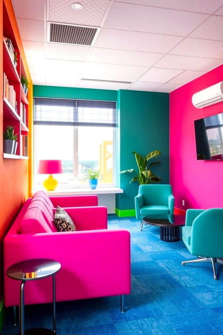 Bold Color Accents - 22 Man Cave Office Ideas