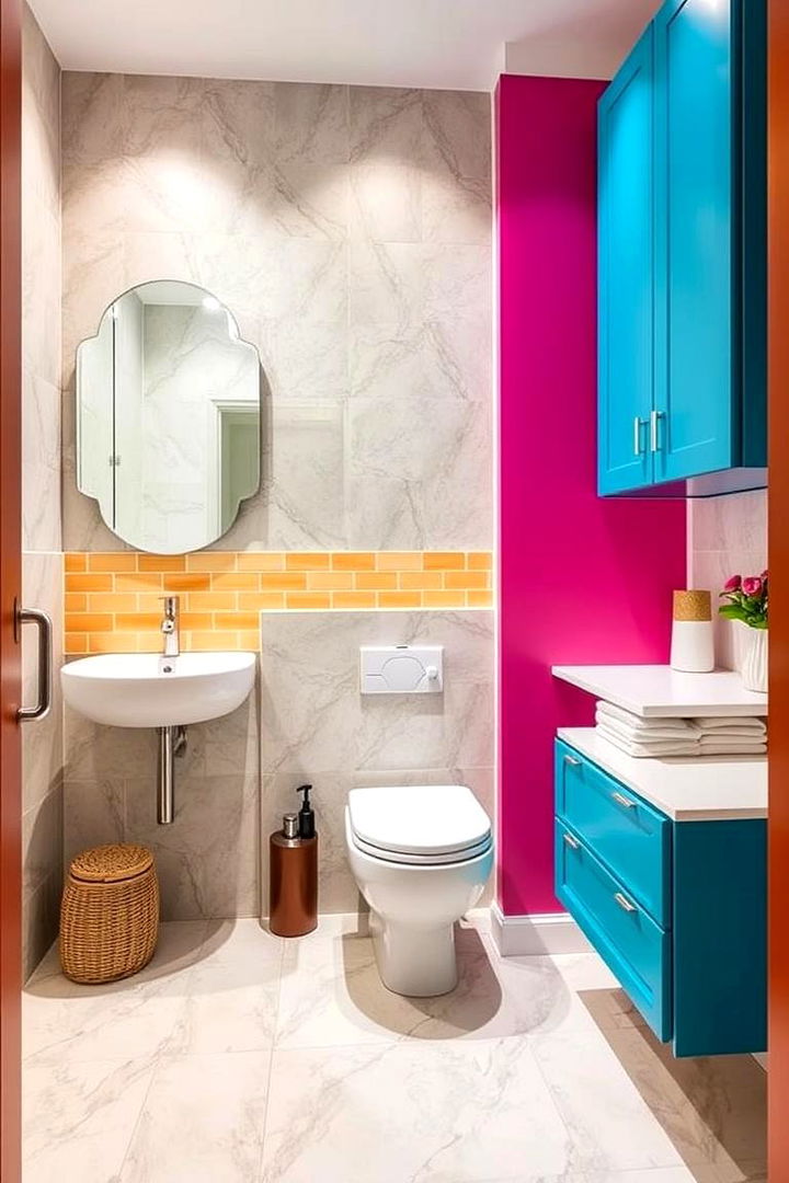Bold Color Accents - 22 Modern Bathroom Decor Ideas