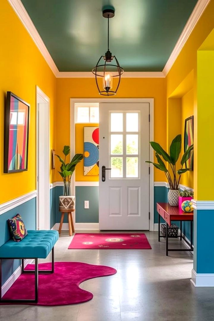 Bold Color Accents - 22 Modern Entryway Ideas