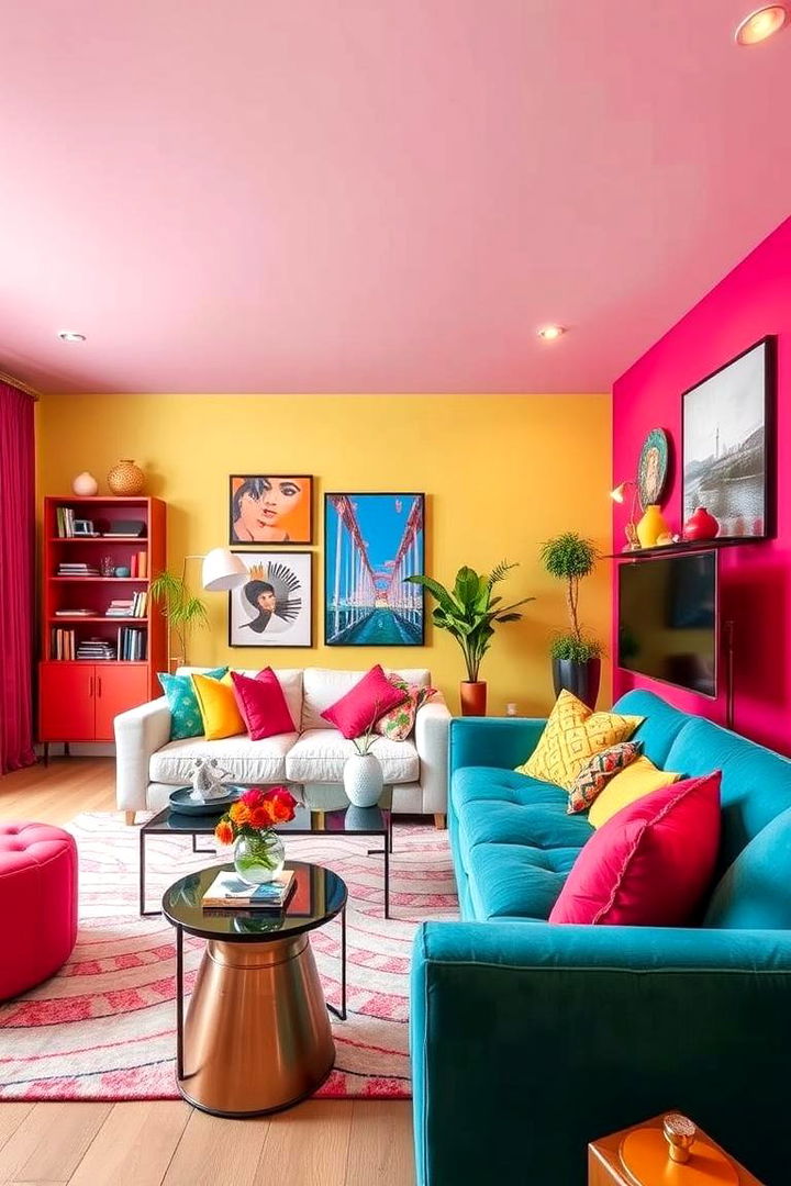 Bold Color Accents - 22 Modern Living Room Ideas