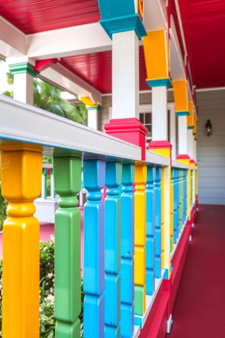 Bold Color Accents - 22 Open Gable Porch Ideas
