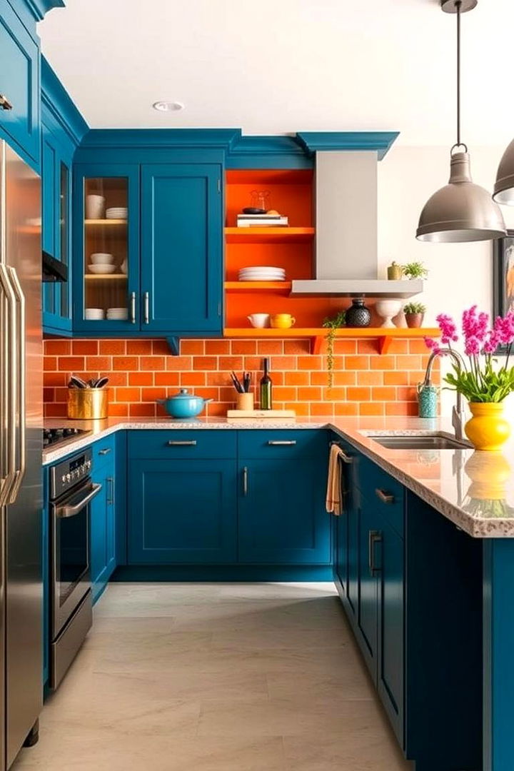 Bold Color Accents - 22 Open Kitchen Ideas